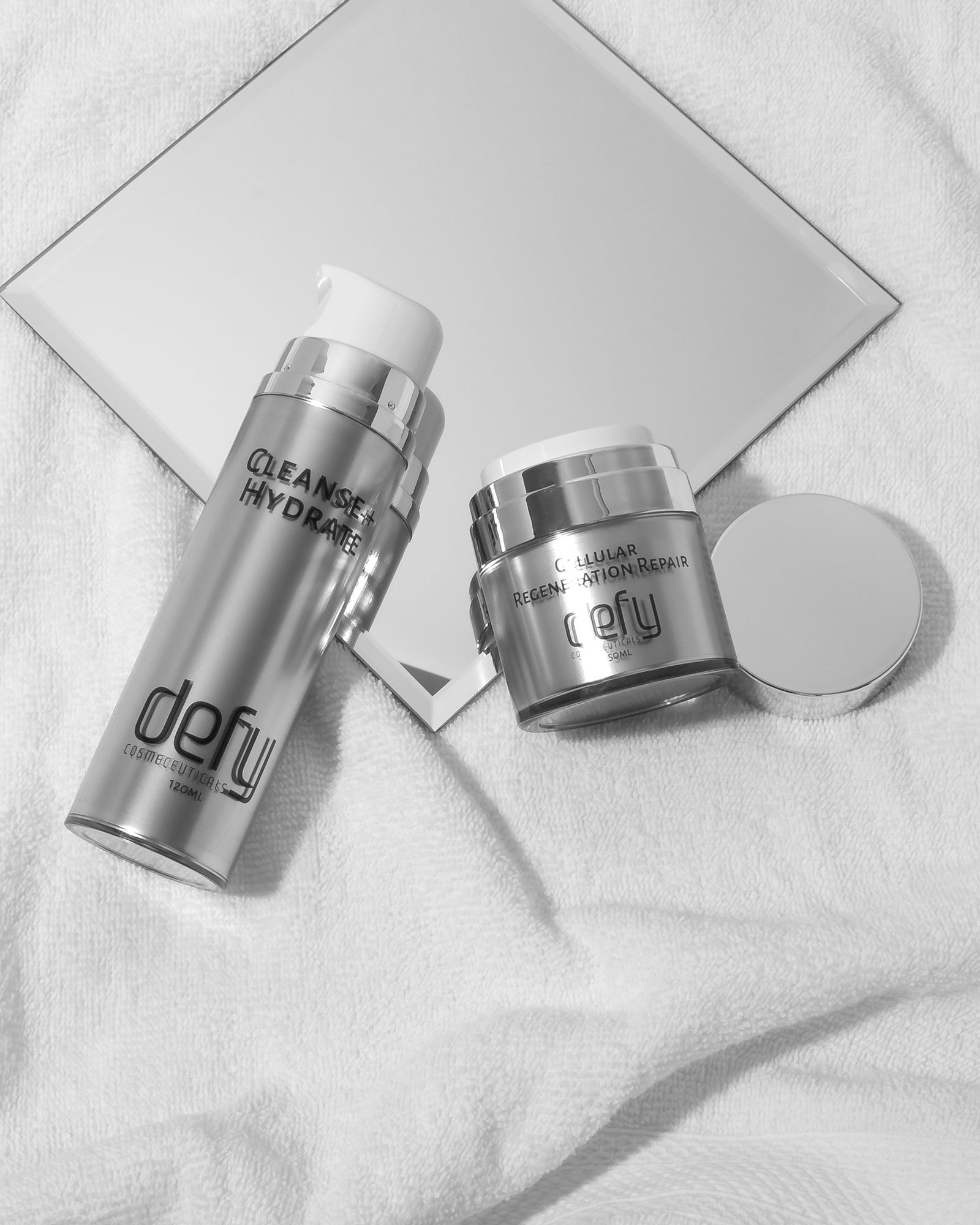 Defy skincare serum and moisturiser