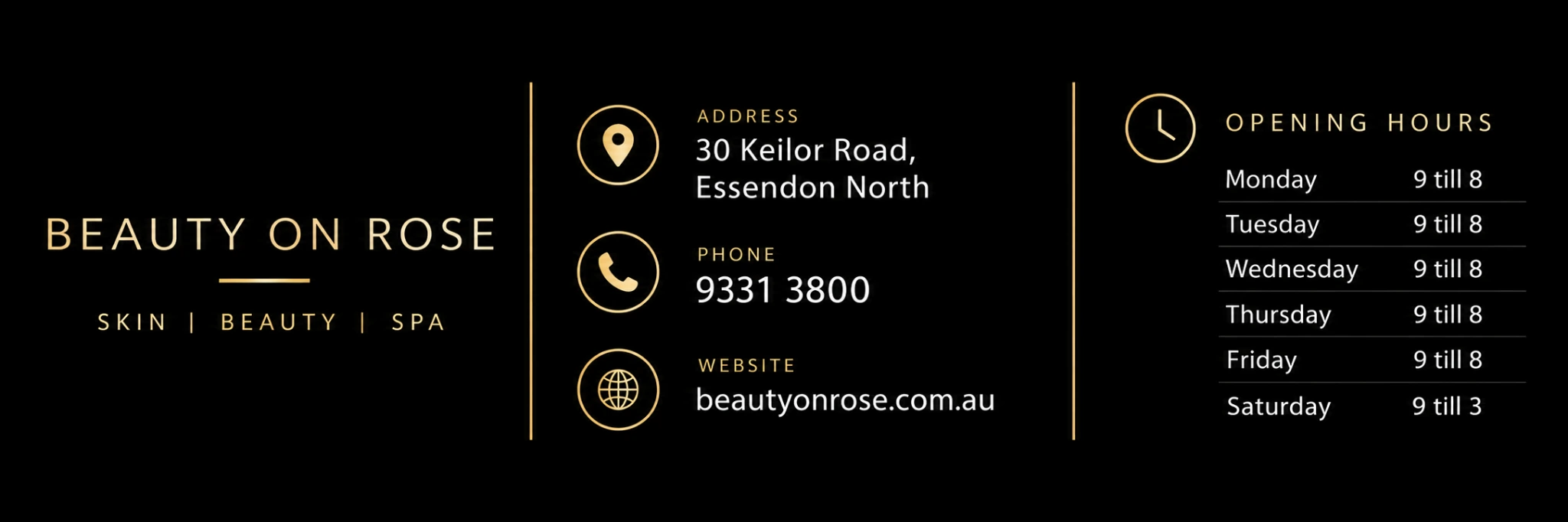 Beauty On Rose address, contact details and opening hours