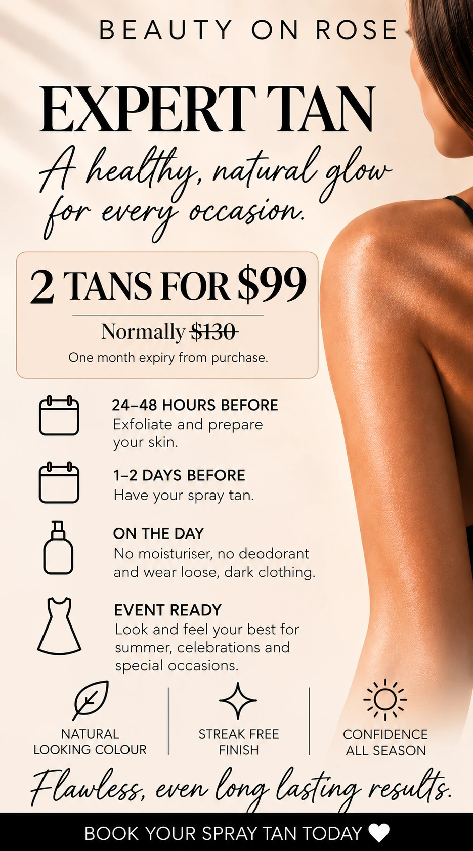 October expert tan promotion at Beauty On Rose